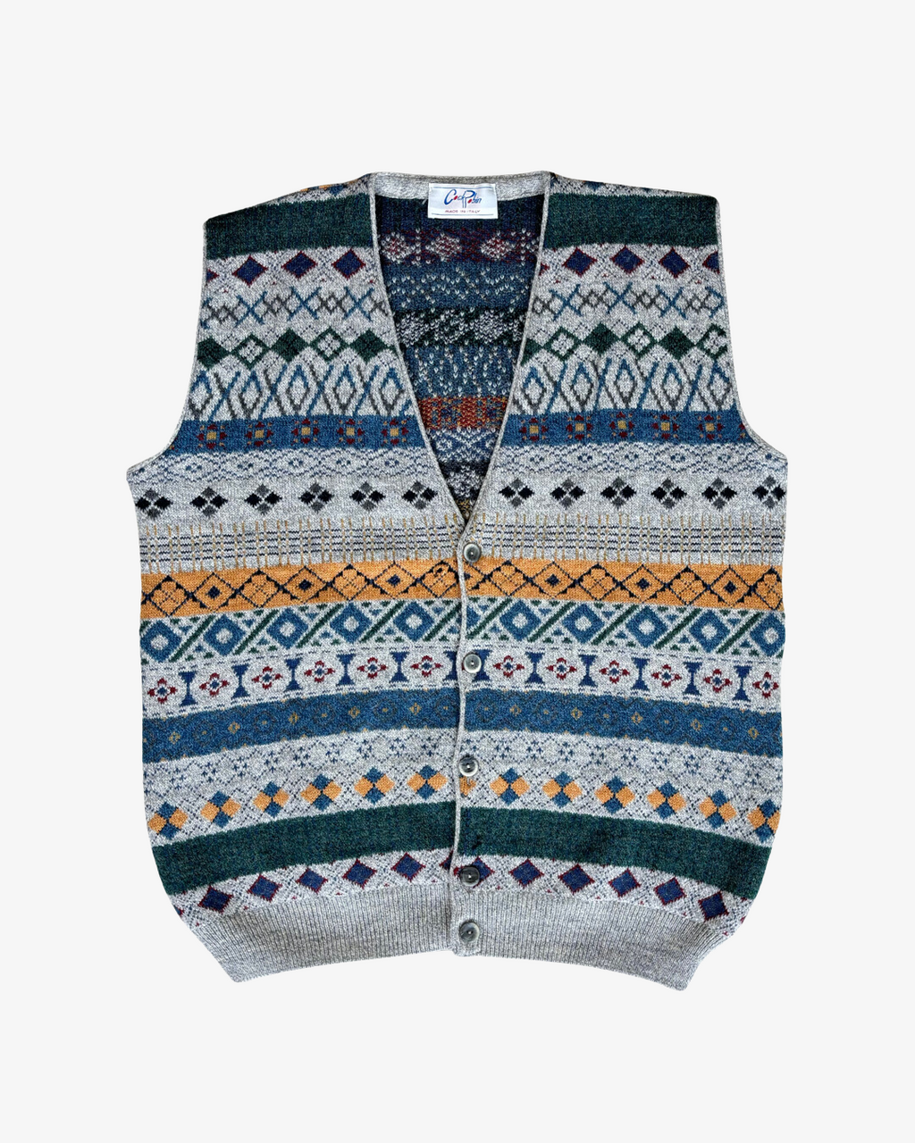 CHALECO PUNTO ESTAMPADO ÉTNICO · T - XL