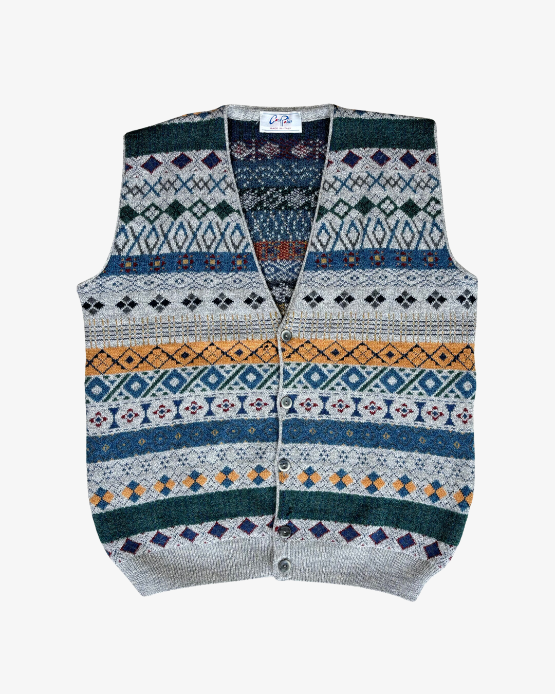 ETHNIC PRINTED KNIT VEST