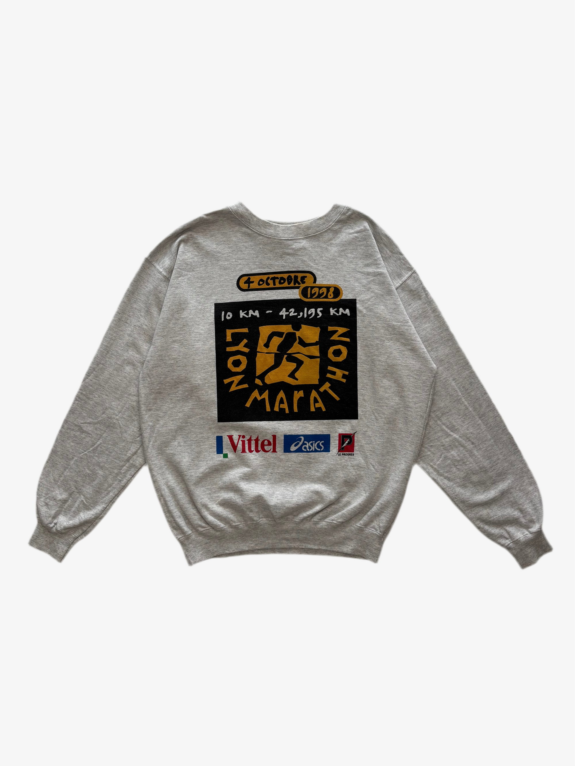 SUDADERA VINTAGE ASICS LYON MARATHON 1998 - TALLA L