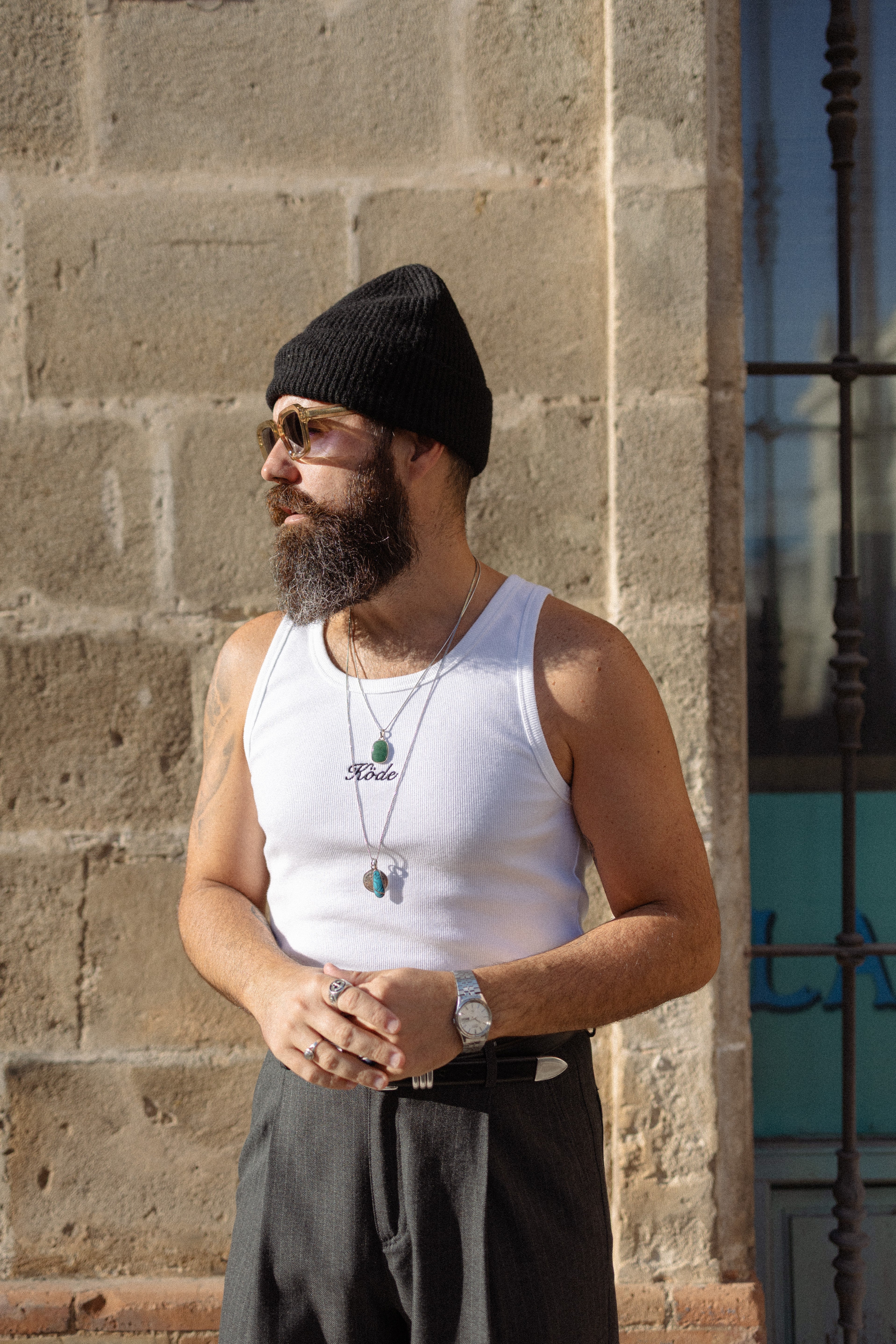 KÖDE × Vipsual – Montura Acetato Natural Cristal Ahumado