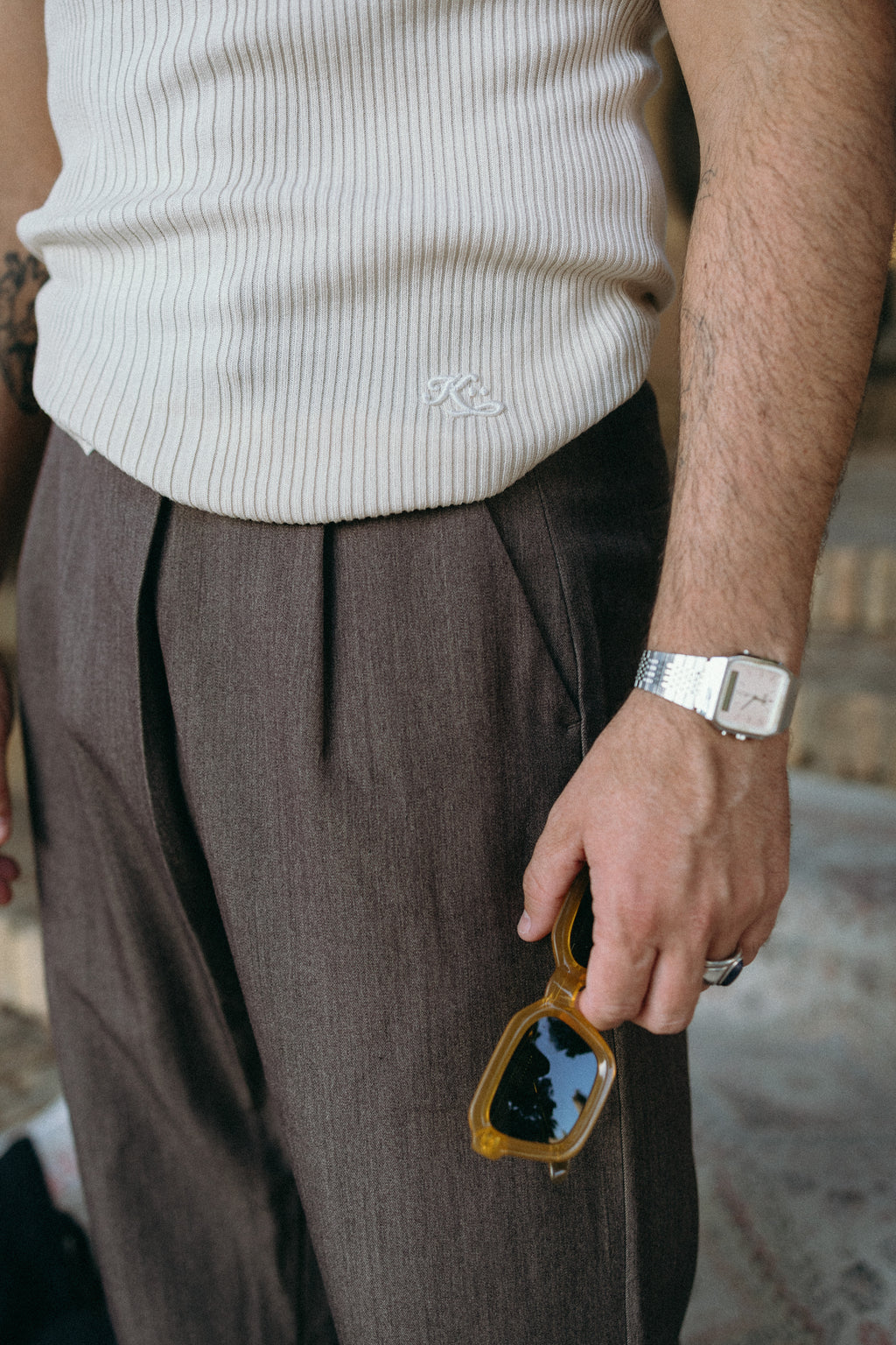 KÖDE × Vipsual – Montura Acetato Natural Ámbar