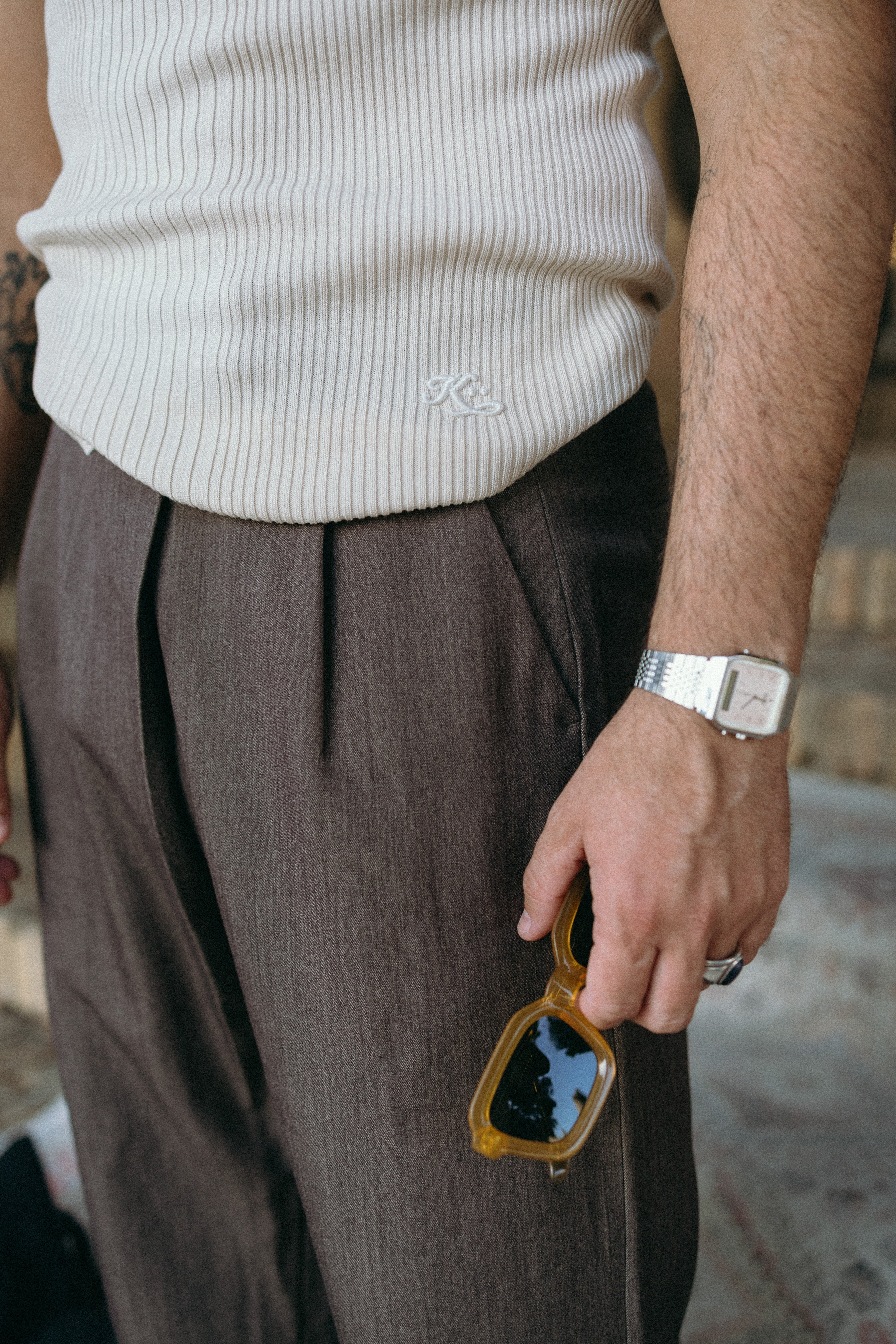 KÖDE × Vipsual – Montura Acetato Natural Ámbar