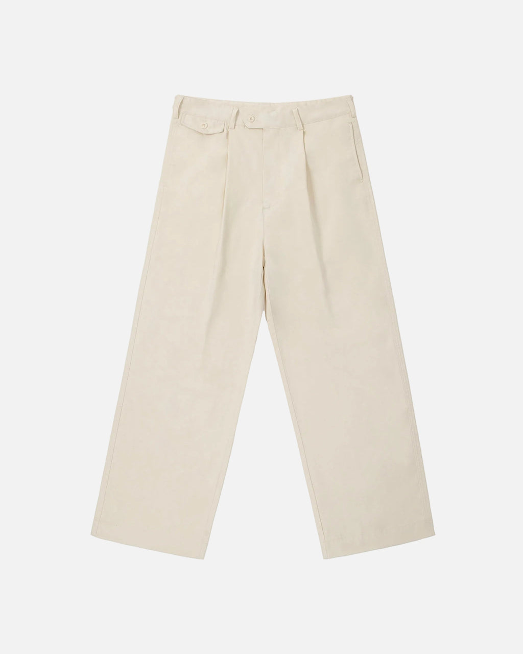 Pantalón recto de algodón KÖDE color natural vista frontal