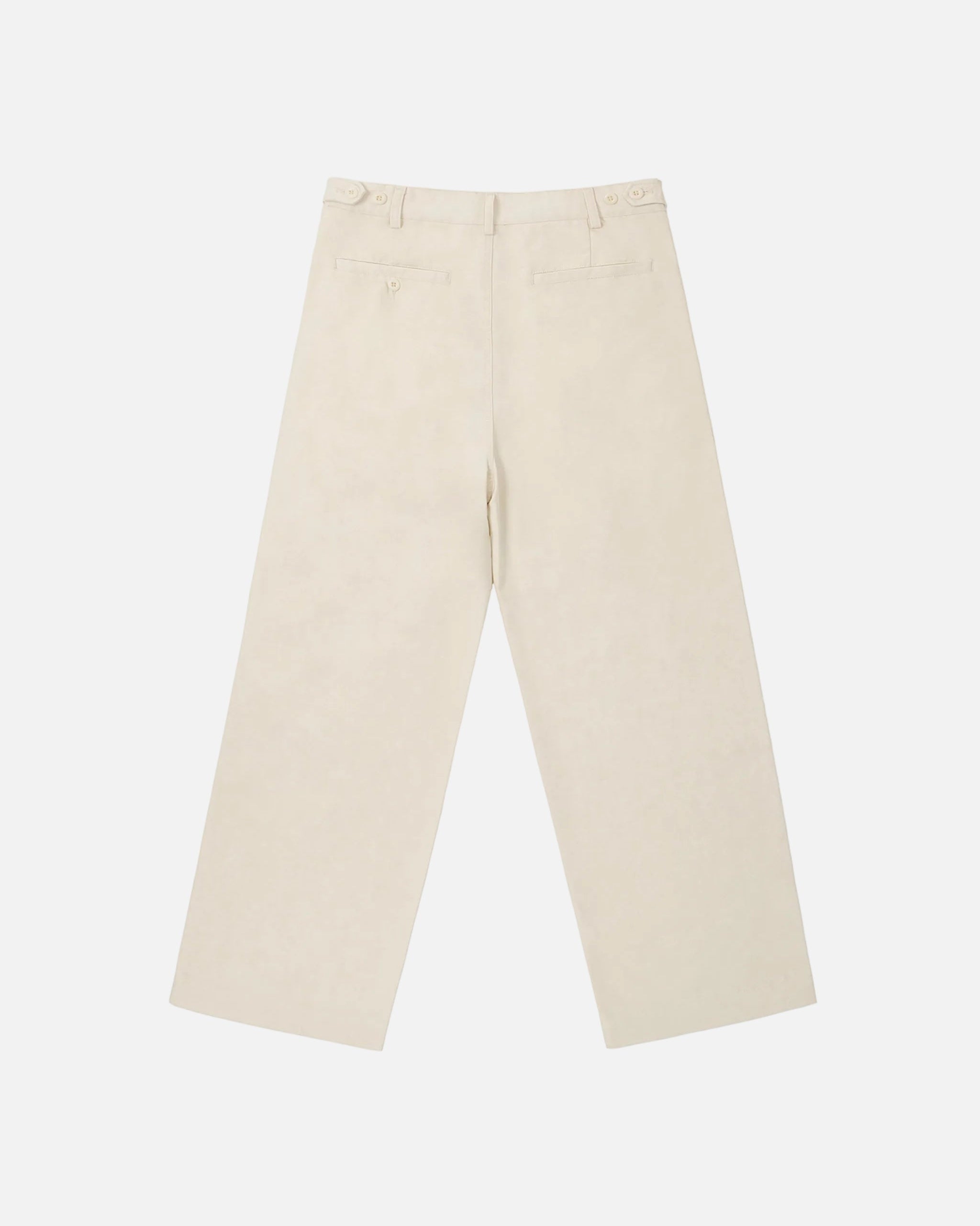 Pantalón recto de algodón KÖDE color natural vista trasera